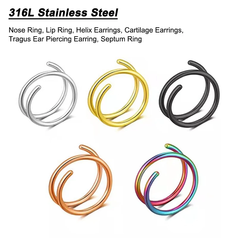 6 Stück/Set, 20G, Nasenring au – Body Jewelry Surgical Steel Bewertung und Preis