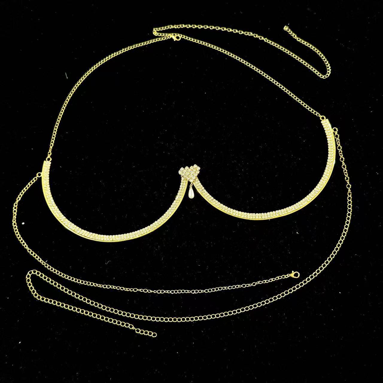 Damen-Bruststütz-Halskette mit – Body Jewelry Necklace Bewertung und Preis