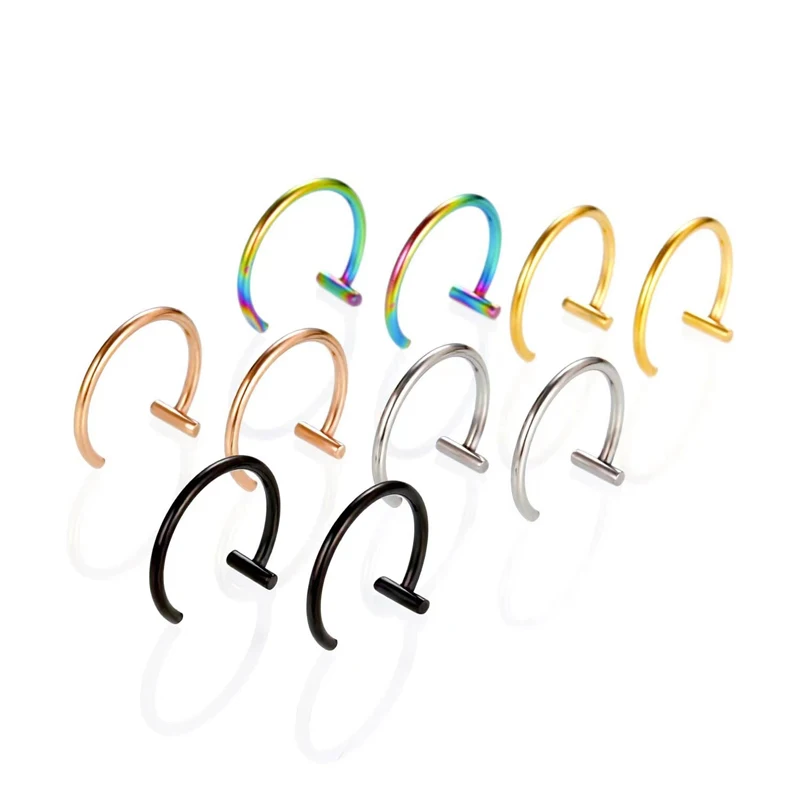 5 Stück T-Bar Half Huggie Knor – Body Jewelry Surgical Steel Bewertung und Preis