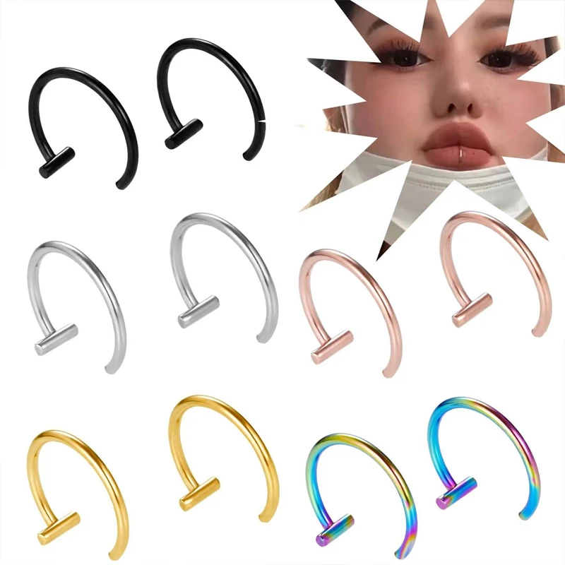 5 Stück T-Bar Half Huggie Knor – Body Jewelry Surgical Steel Bewertung und Preis
