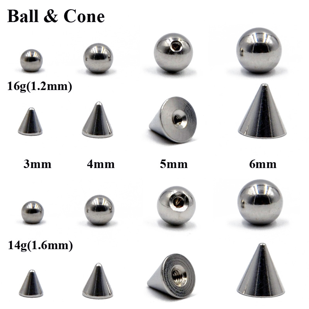 100 teile/los Stahl 14G 16G Na – Body Jewelry Replacement Ball Bewertung und Preis